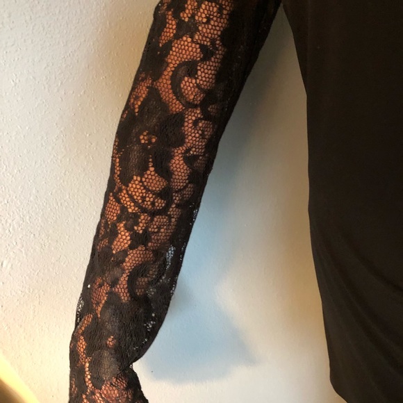 Eliza J. New York black dress with lace sleeves - Picture 3 of 6